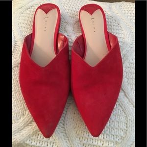 Nordstrom Leith Red Suede Pointed Shoes size 9.5